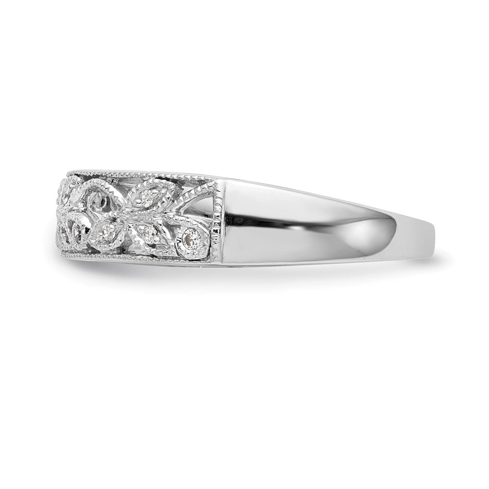 14K White Gold Real Diamond Band