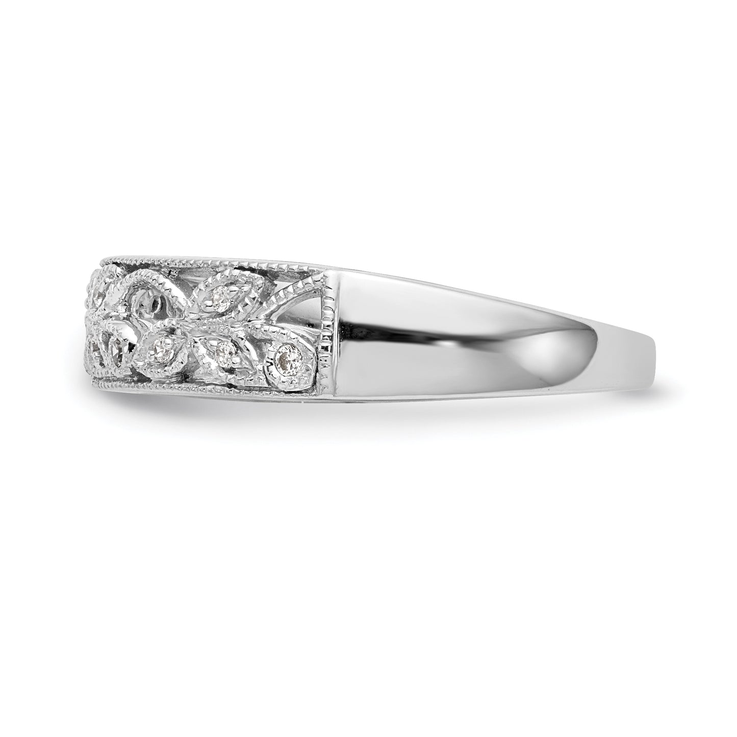 0.05ct. CZ Solid Real 14K White Gold Wedding Band Ring