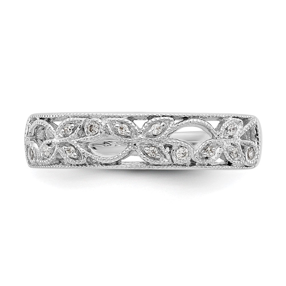 14K White Gold Real Diamond Band