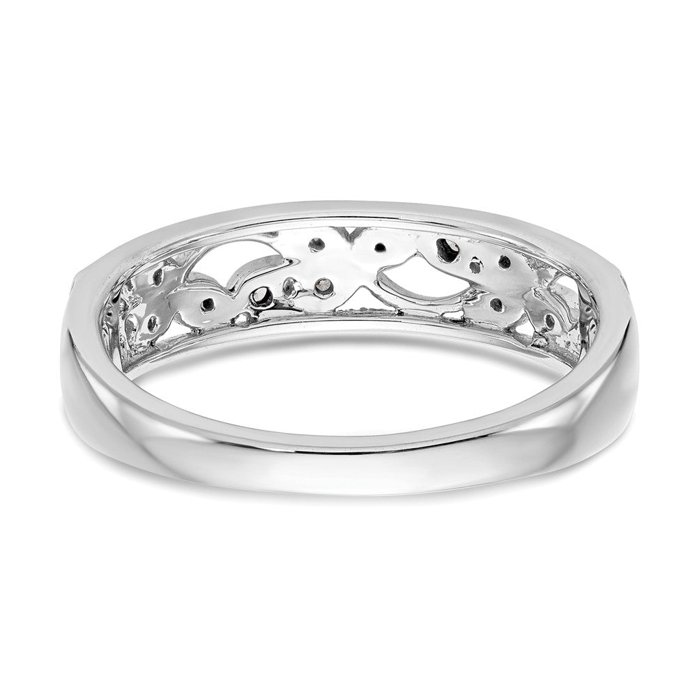 14K White Gold Real Diamond Band