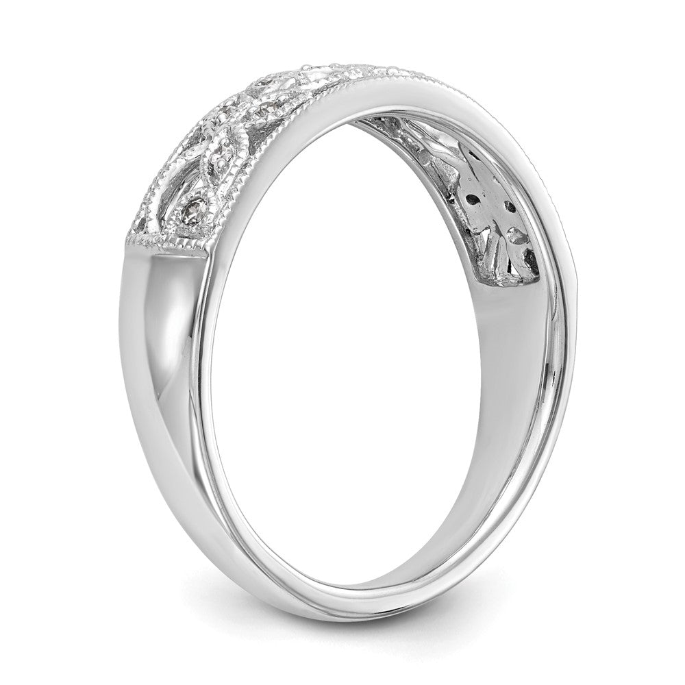 14K White Gold Real Diamond Band