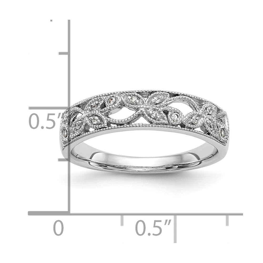 14K White Gold Real Diamond Band