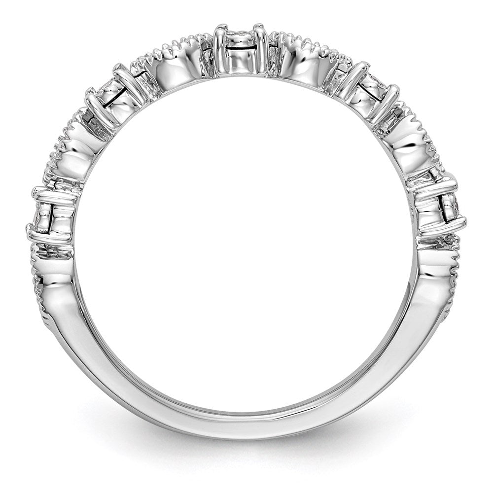 0.12ct. CZ Solid Real 14K White Gold Wedding Band Ring