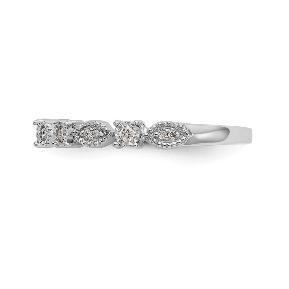 0.12ct. CZ Solid Real 14K White Gold Wedding Band Ring