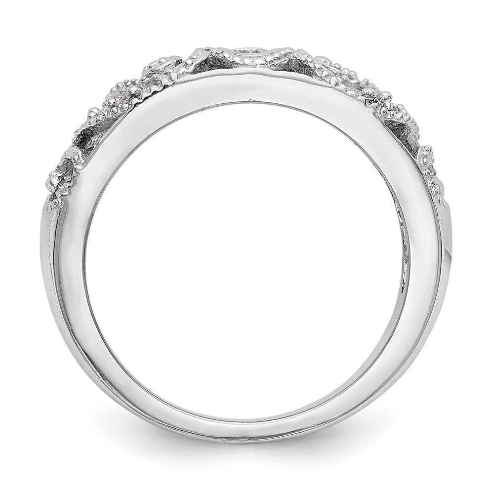 14K White Gold Real Diamond Band