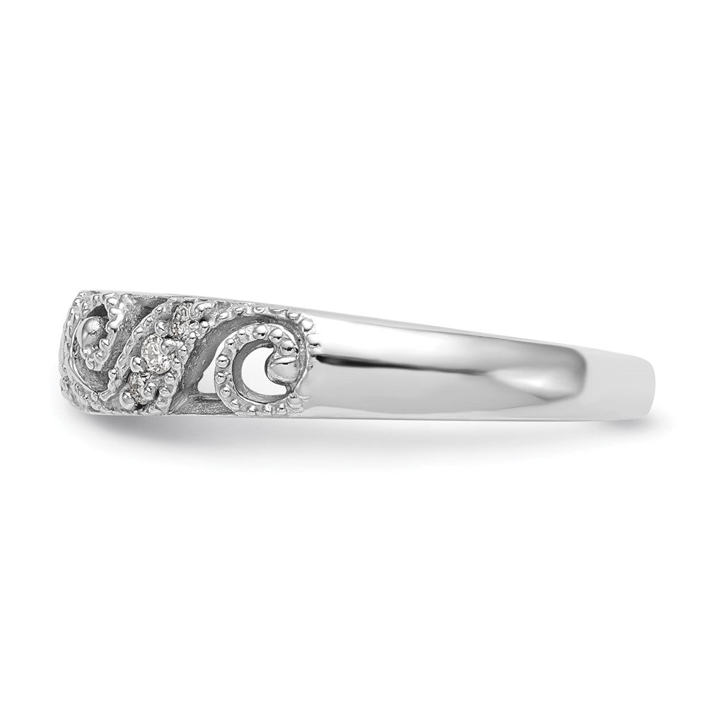 0.12ct. CZ Solid Real 14K White Gold Wedding Band Ring