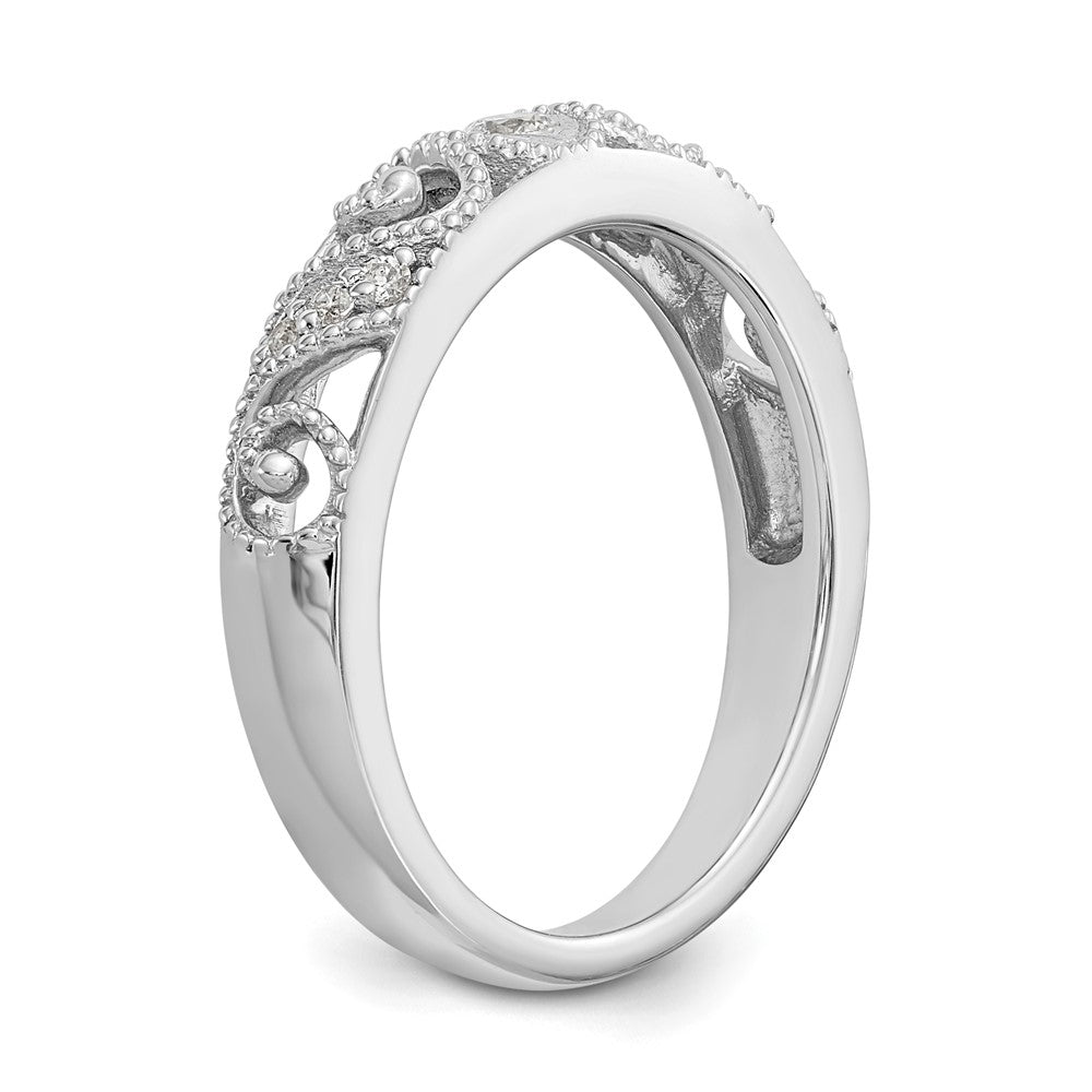 14K White Gold Real Diamond Band