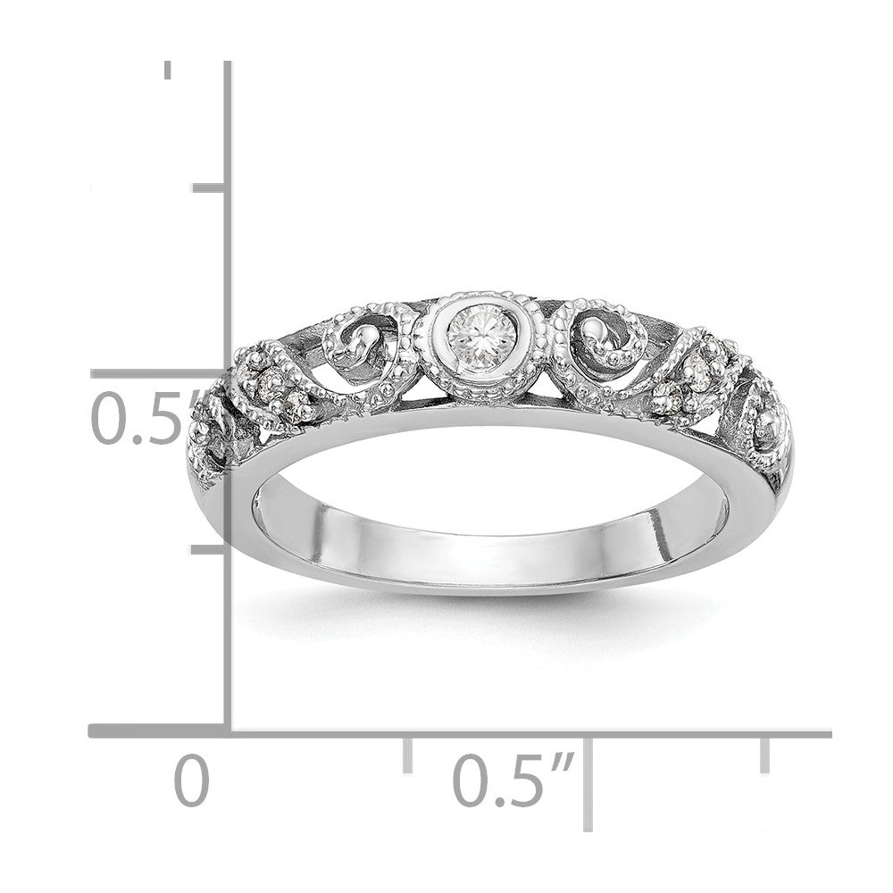 14K White Gold Real Diamond Band