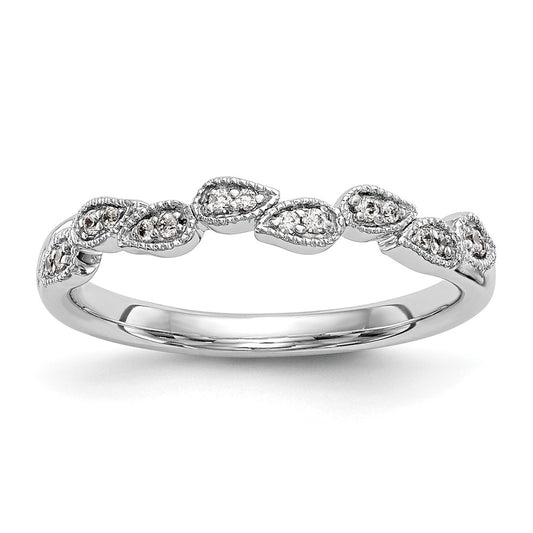 0.10ct. CZ Solid Real 14K White Gold Wedding Band Ring