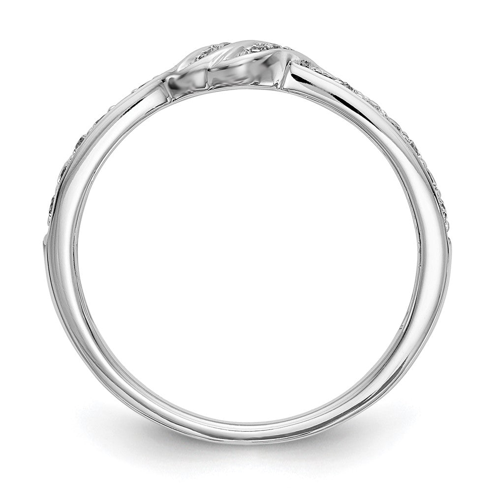 14K White Gold Real Diamond Band