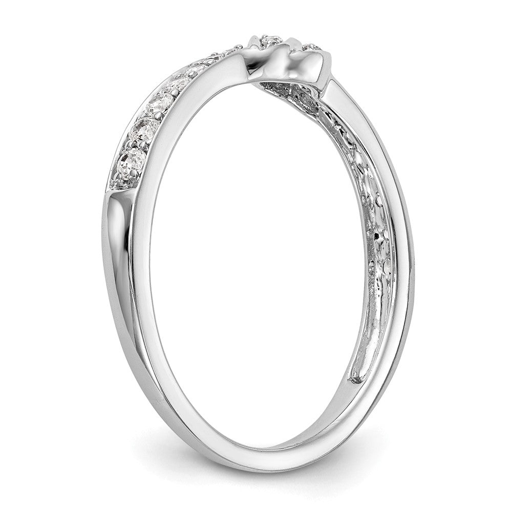 14K White Gold Real Diamond Band