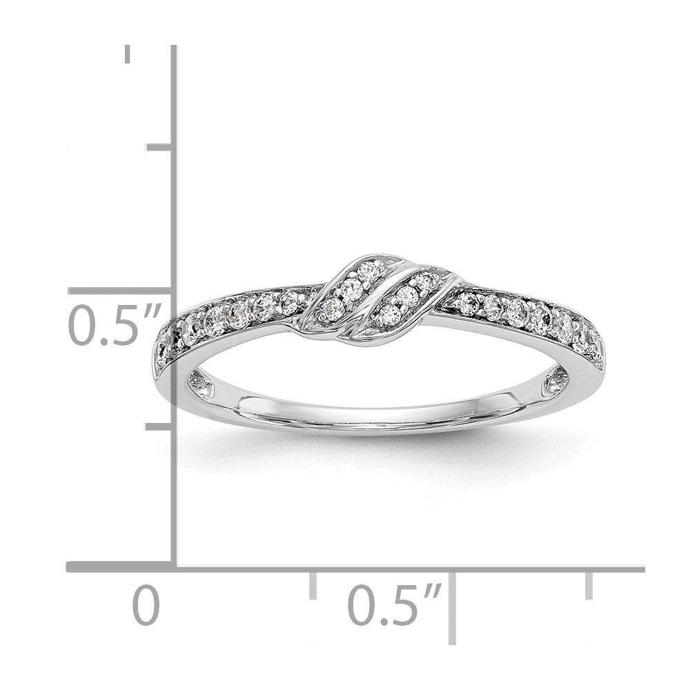 14K White Gold Real Diamond Band