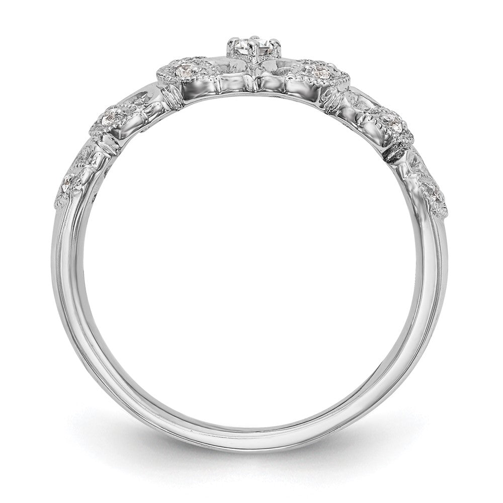 14K White Gold Real Diamond Band