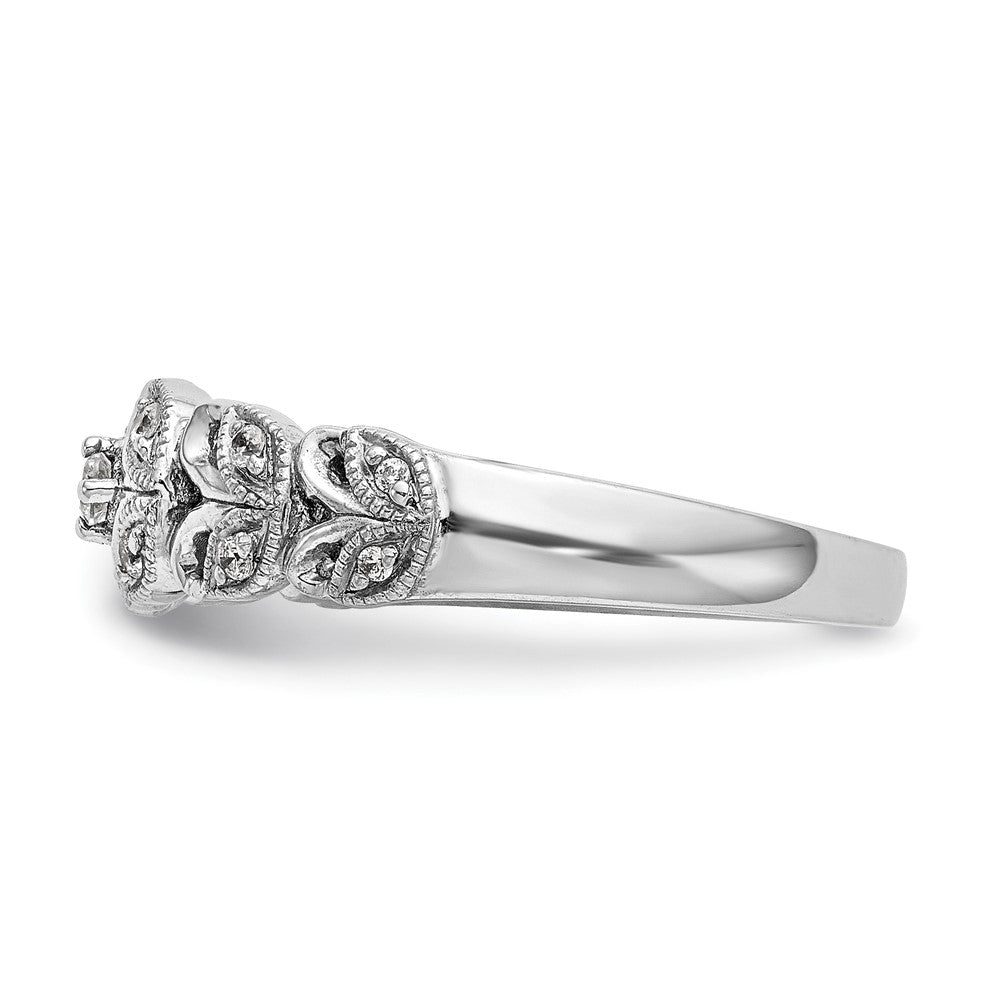 14K White Gold Real Diamond Band