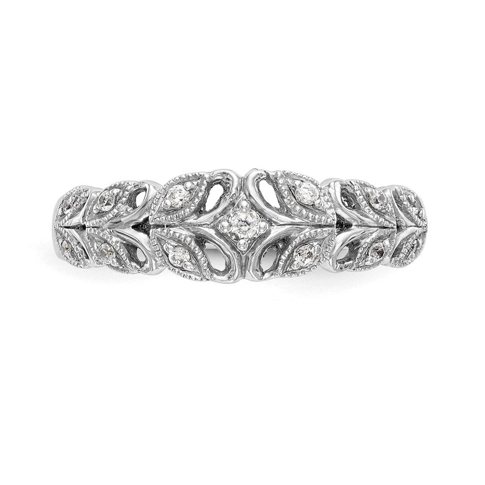 14K White Gold Real Diamond Band