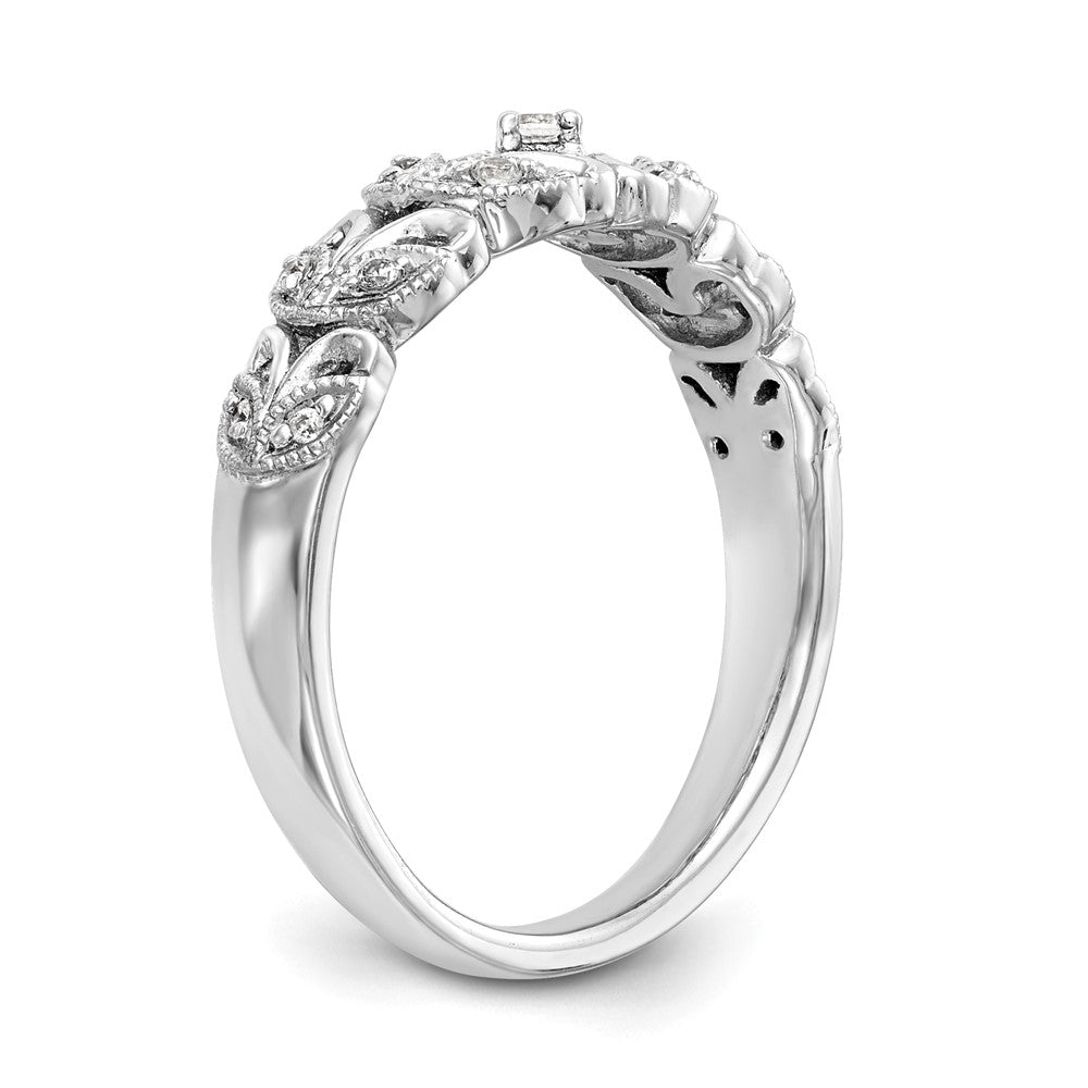 14K White Gold Real Diamond Band