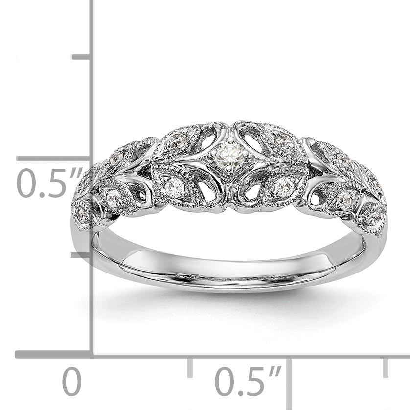 0.10ct. CZ Solid Real 14K White Gold Wedding Band Ring