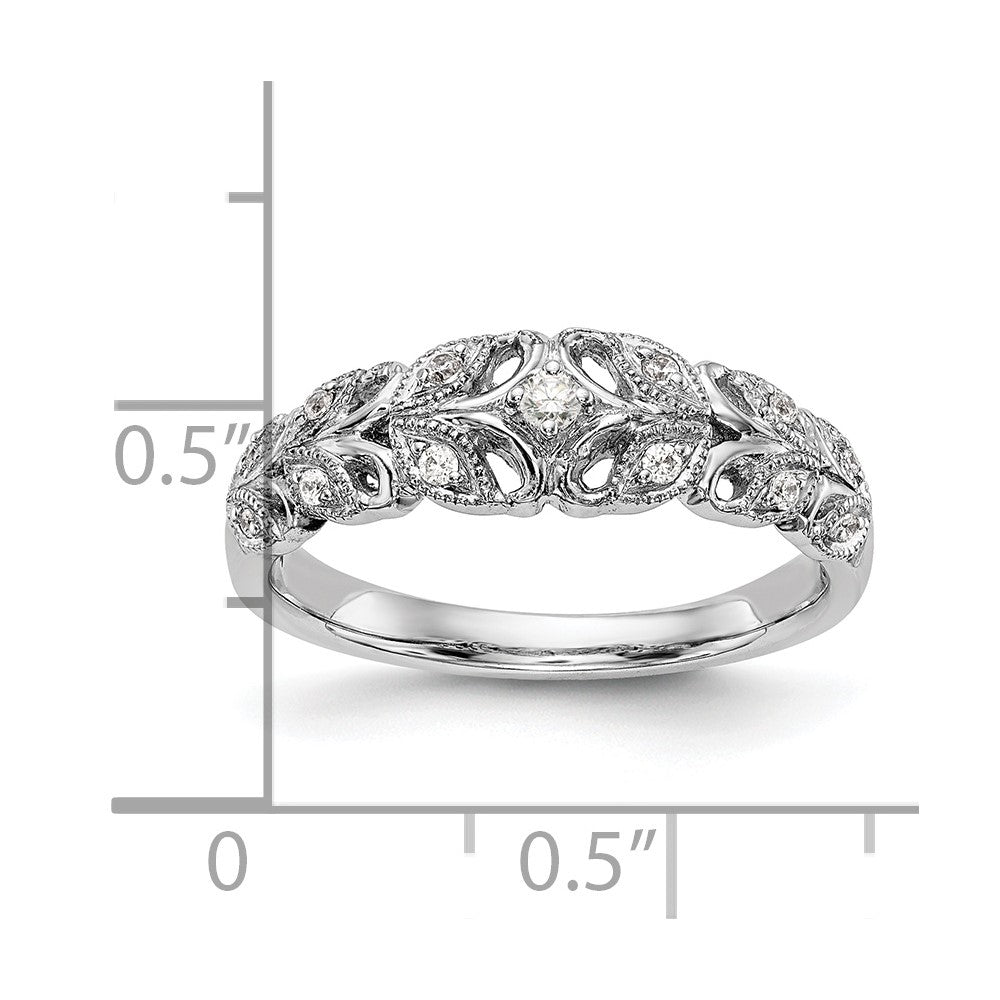 14K White Gold Real Diamond Band