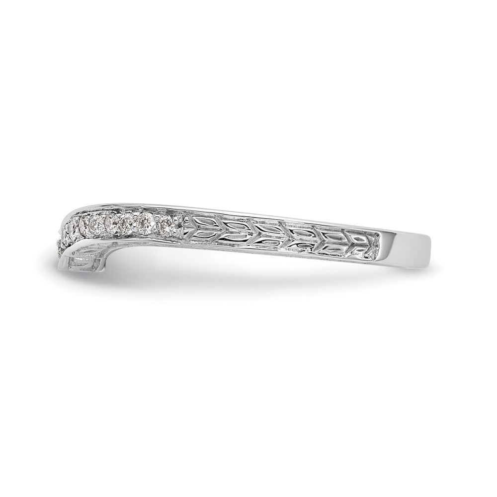 14K White Gold Real Diamond Band