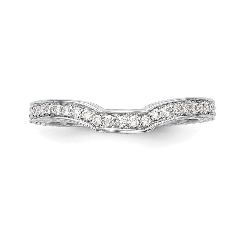 14K White Gold Real Diamond Band