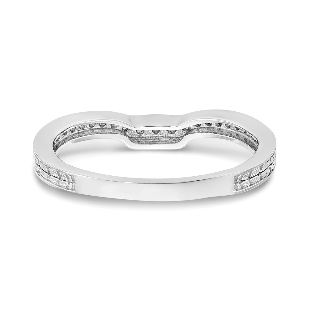 14K White Gold Real Diamond Band