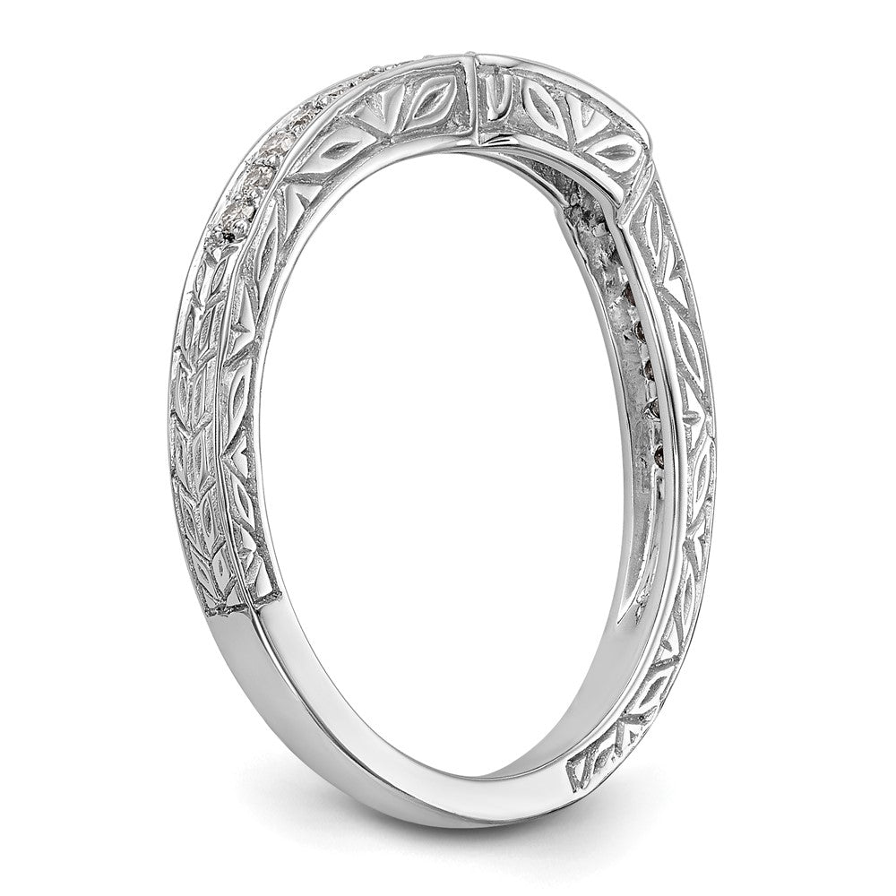 14K White Gold Real Diamond Band