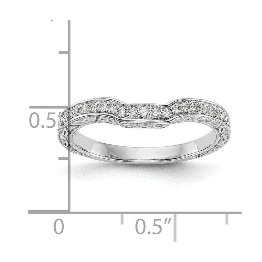 14K White Gold Real Diamond Band