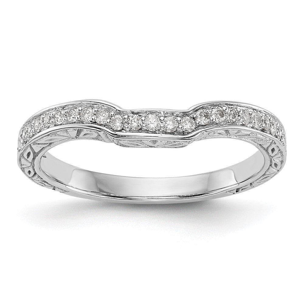 14K White Gold Real Diamond Band