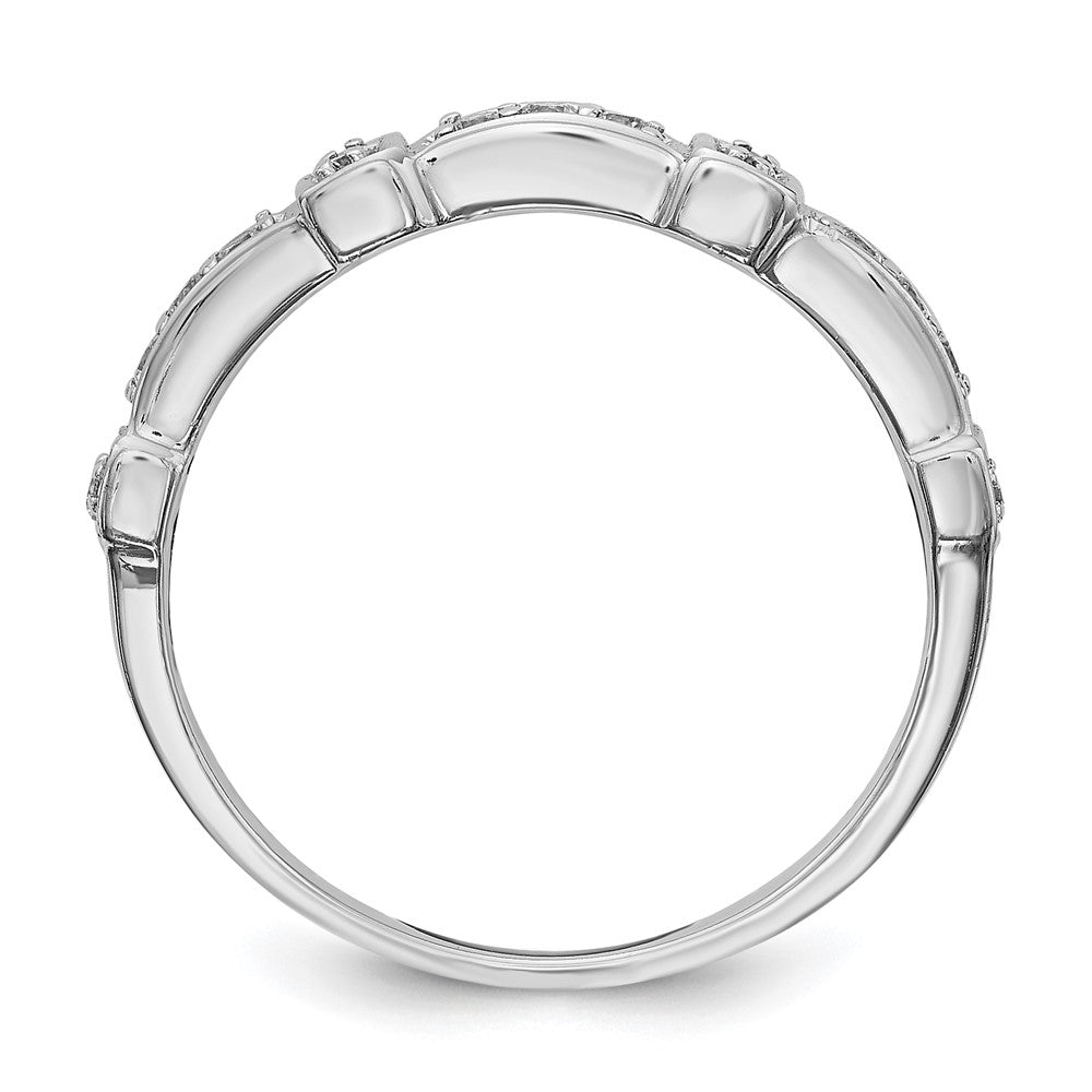 14K White Gold Real Diamond Band