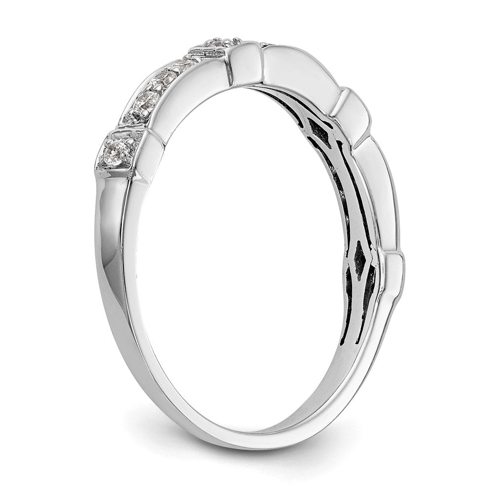 14K White Gold Real Diamond Band