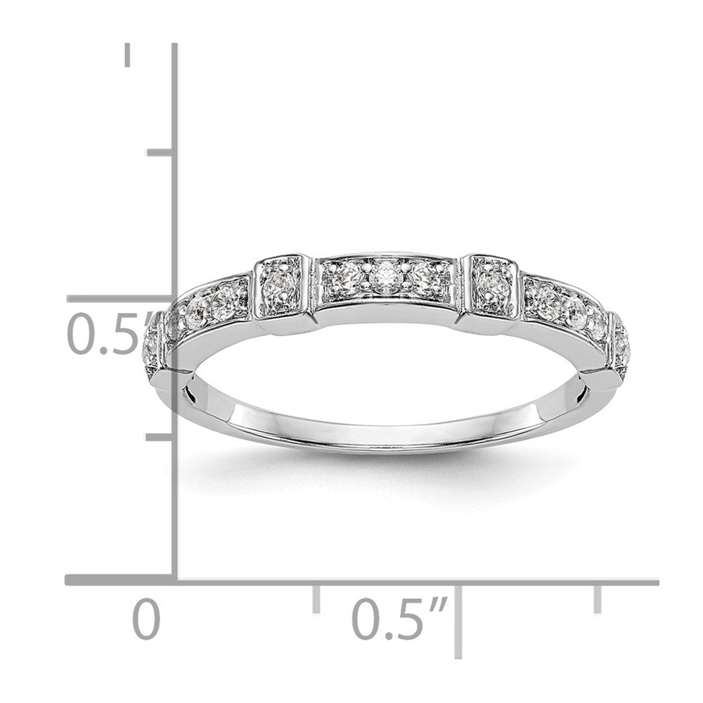 14K White Gold Real Diamond Band