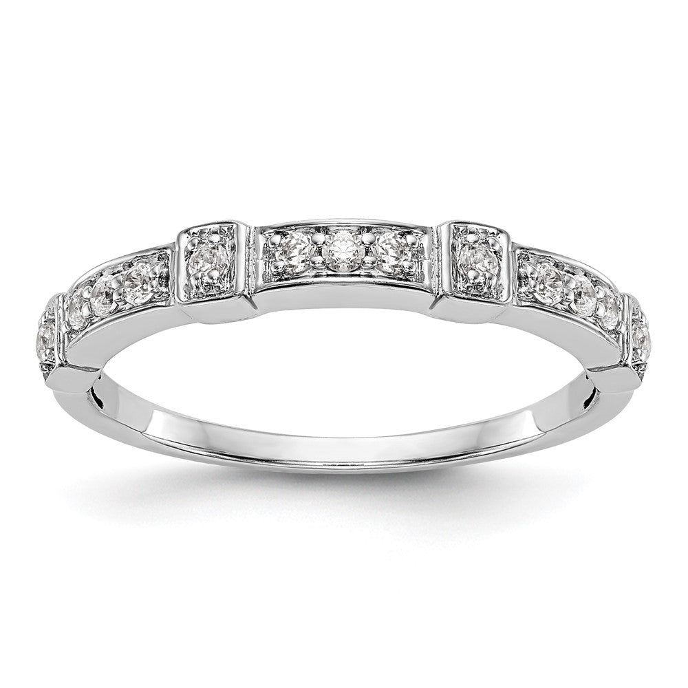 14K White Gold Real Diamond Band