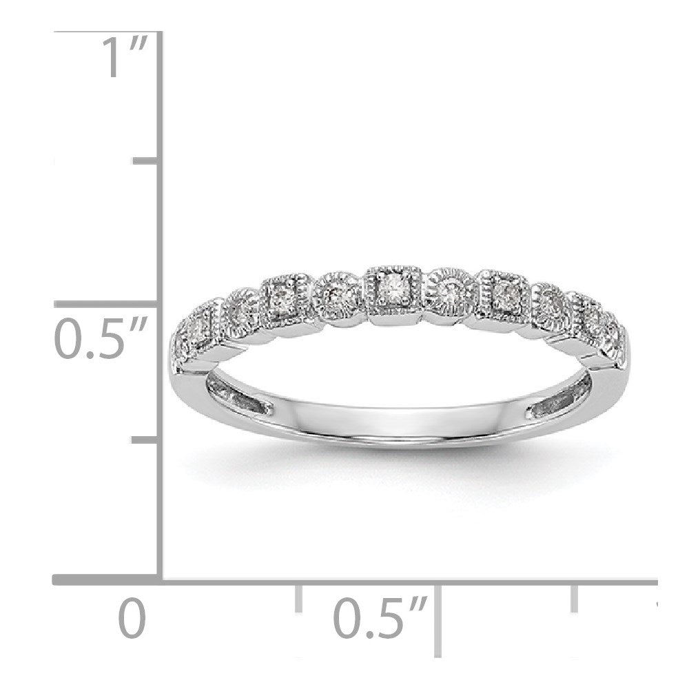 14K White Gold Real Diamond Band