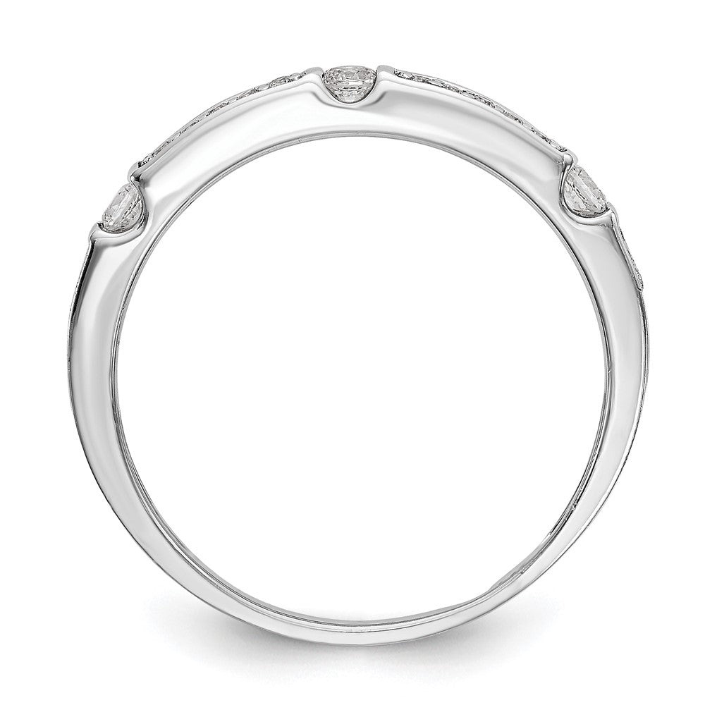 14K White Gold Real Diamond Band