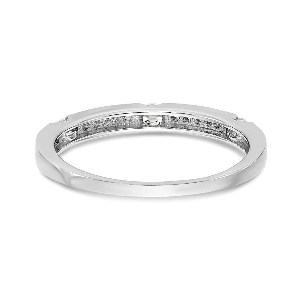 14K White Gold Real Diamond Band