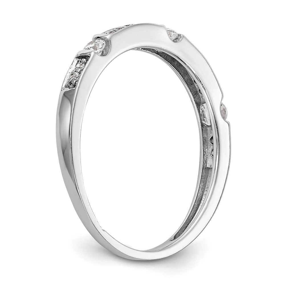 14K White Gold Real Diamond Band