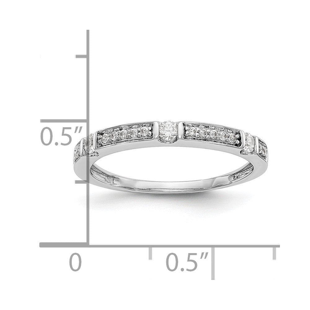 14K White Gold Real Diamond Band