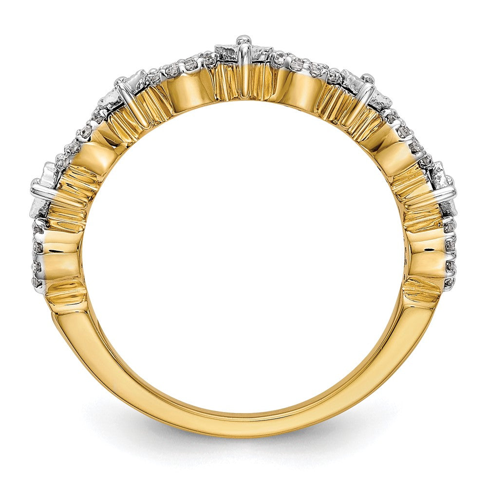 14K Yellow Gold Real Diamond Band