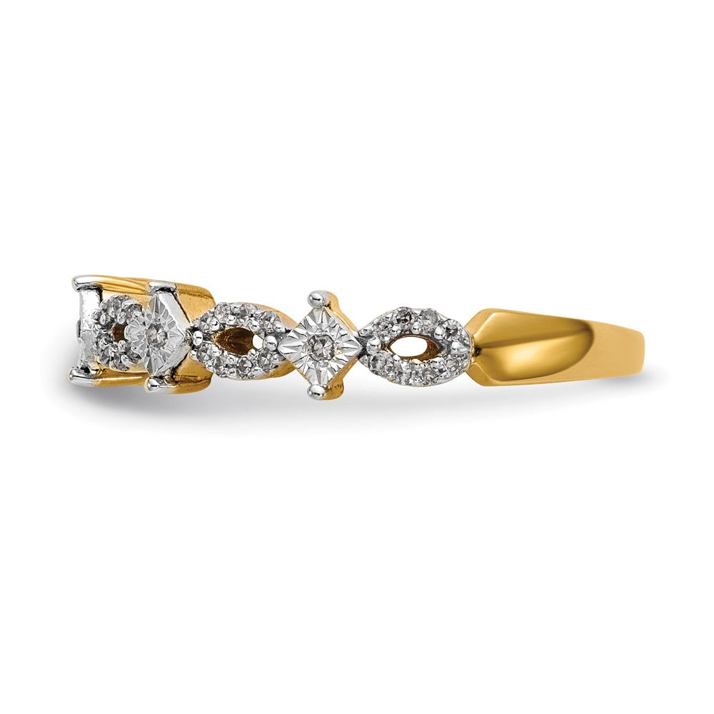 14K Yellow Gold Real Diamond Band