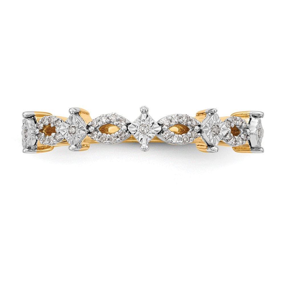 14K Yellow Gold Real Diamond Band