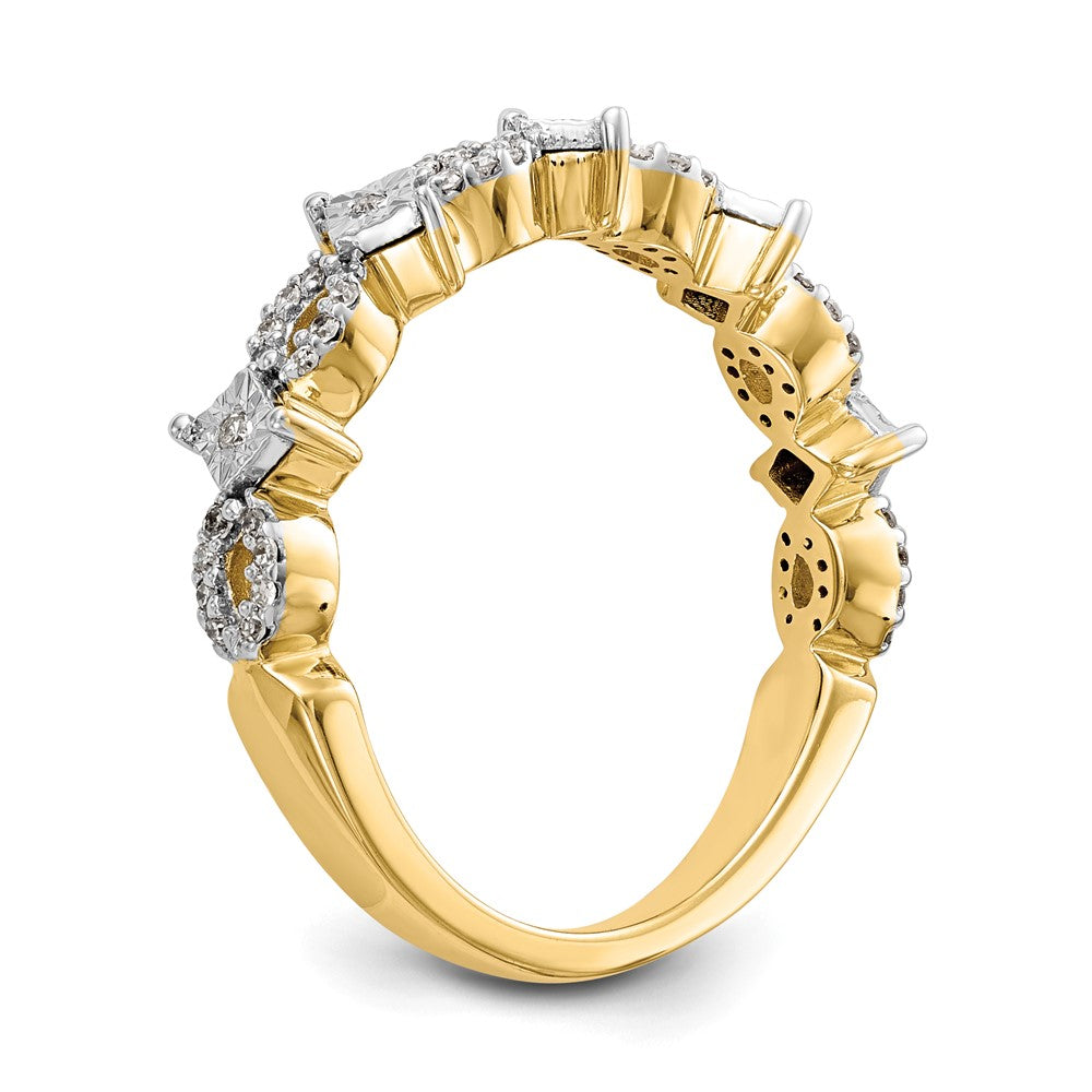 14K Yellow Gold Real Diamond Band