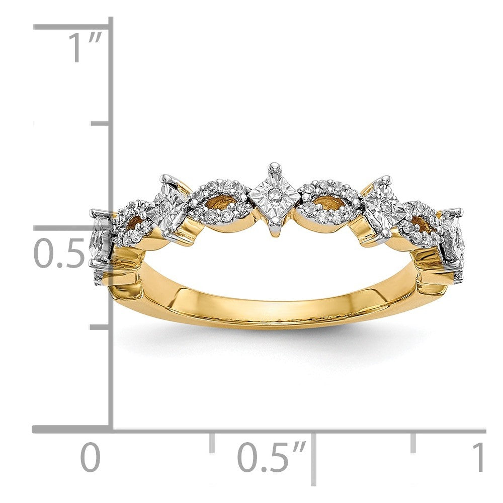 14K Yellow Gold Real Diamond Band