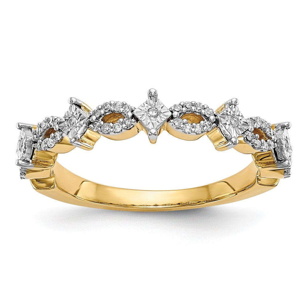 14K Yellow Gold Real Diamond Band