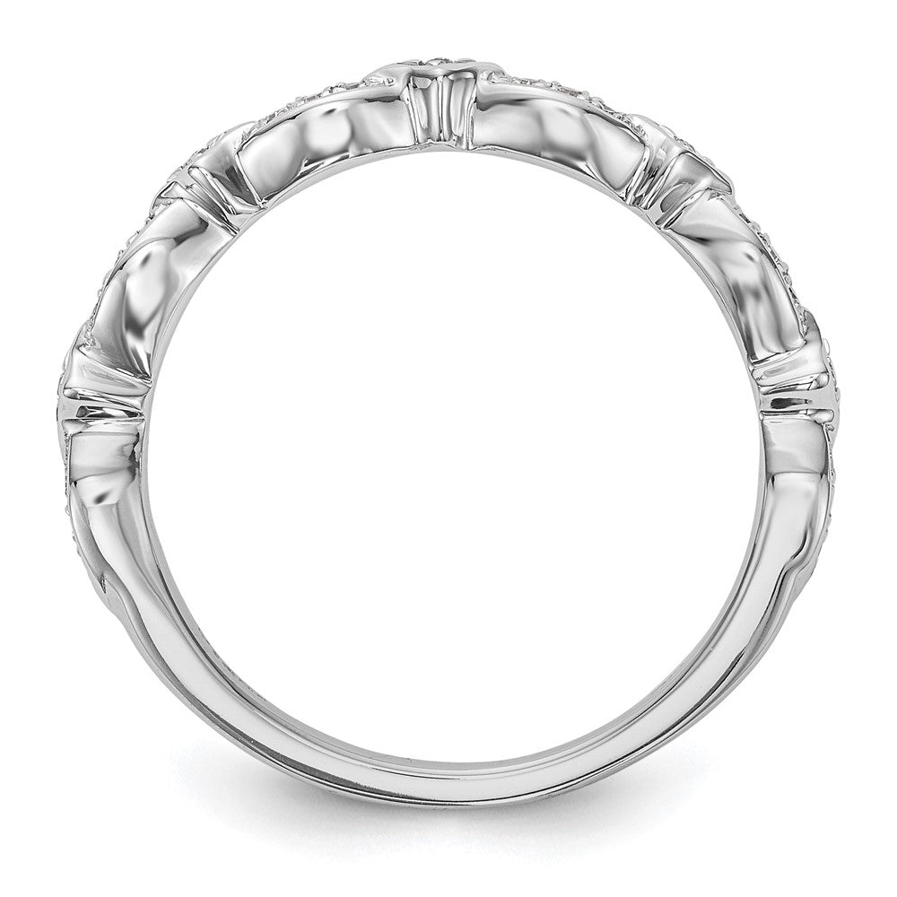 14K White Gold Real Diamond Band