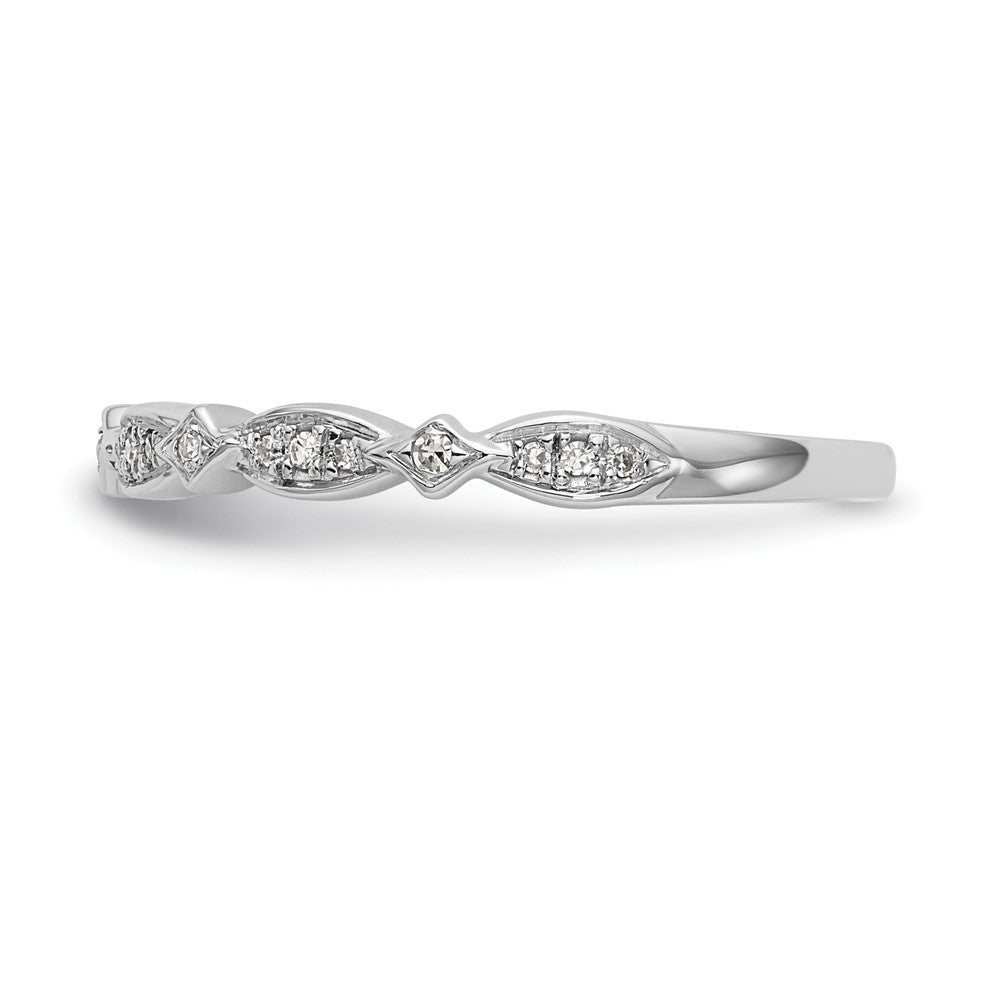 14K White Gold Real Diamond Band