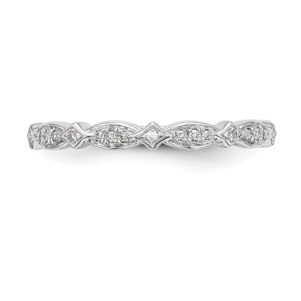 14K White Gold Real Diamond Band