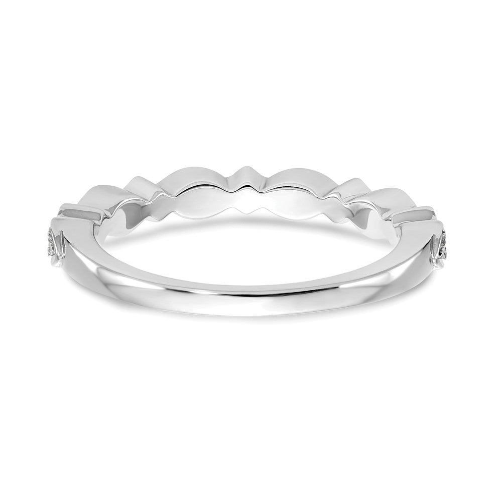 14K White Gold Real Diamond Band