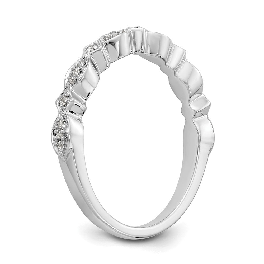 14K White Gold Real Diamond Band