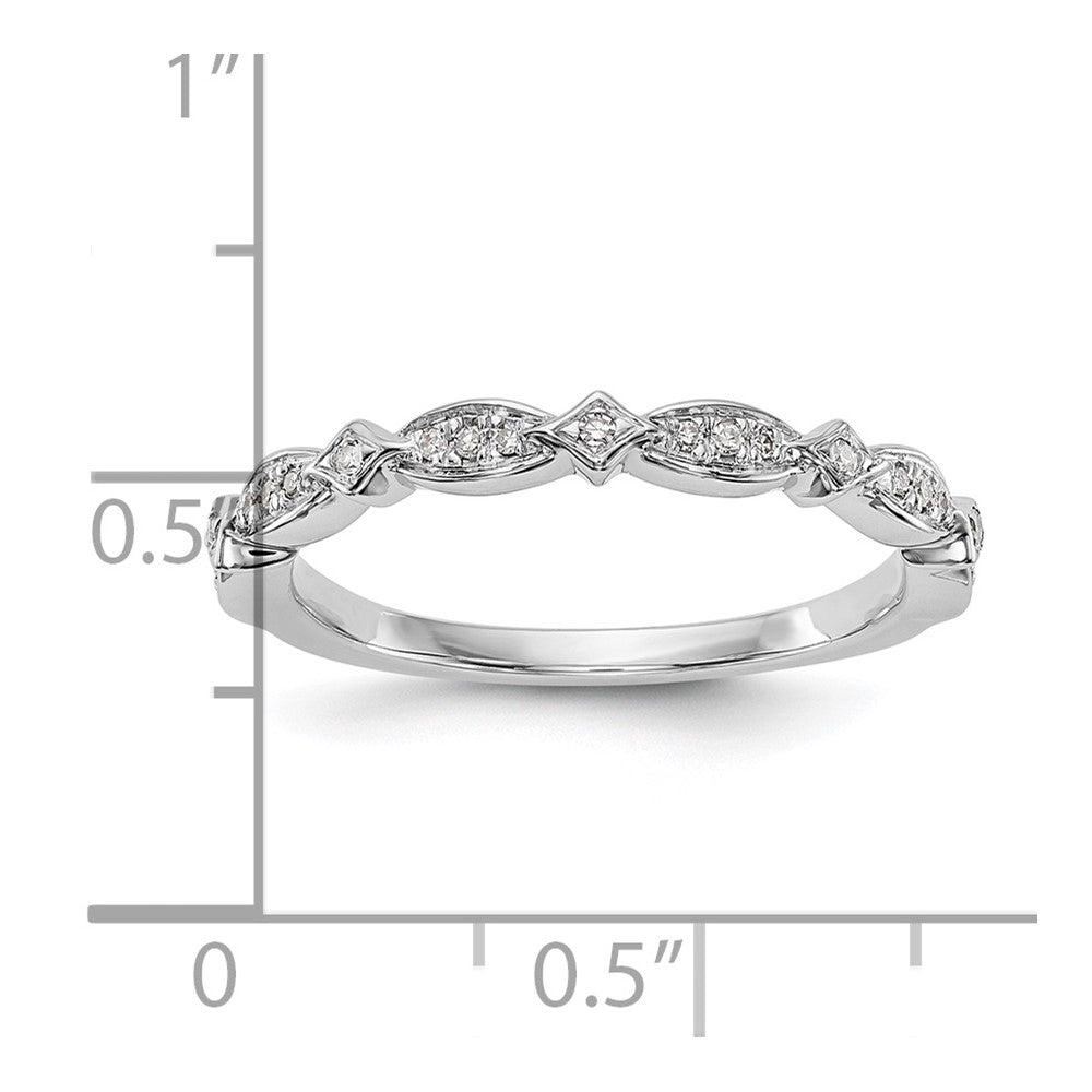 14K White Gold Real Diamond Band