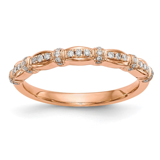 14K Rose Gold Real Diamond Band